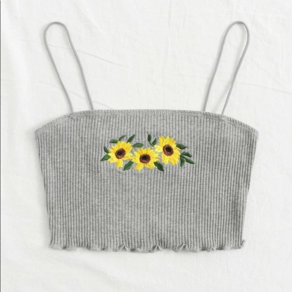 SHEIN Sunflower crop cami top